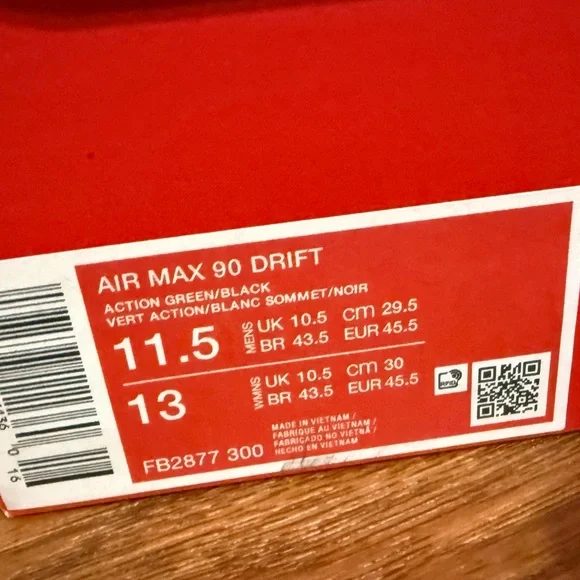 Like New Nike Air Max 90 Drift Action Green & Black FB2877-300 Size 11.5 W/ Box
